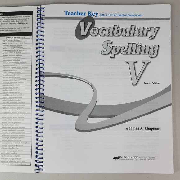 2/$15 ABeka Teacher Vocabulary Spelling V Language Series Homeschool Grade 11 - Picture 2 of 8